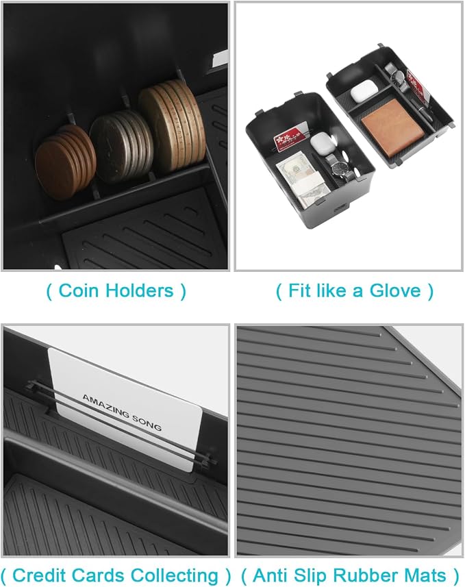 CDEFG for 2026 Hyundai Palisade Center Console Accessory Dual Organizers | for 2026 Hyundai Palisade Accessories Middle Console Double -Tray Armrest Storage Box,Only for 7-Seats w/Split Armrest