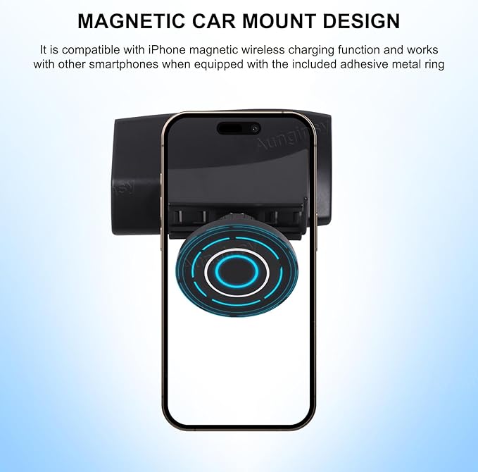 Car Magnetic Suction Phone Holder Compatible with Toyota Tundra/Sequoia 2007-2013 Center Console Air Outlet Vent Upper Panel Mobile Phone Mount Dashboard Hands-Free Cell Phones Bracket Accessories