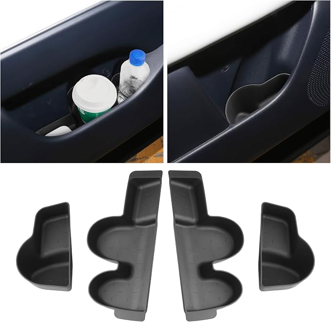 CDEFG 4Pcs for 2026 Hyundai Palisade Center Console Door Handle Pockets | for 2026 Hyundai Palisade Accessories, Trash Can Door Storage Holder, Anti Slip Mat Storage Box, TPE Material