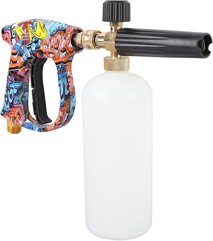 High Pressure Car Wash Foam Cannon Kit with 5-Color Nozzle Set and Foam Sprayer for Car Cleaning and Garden Use