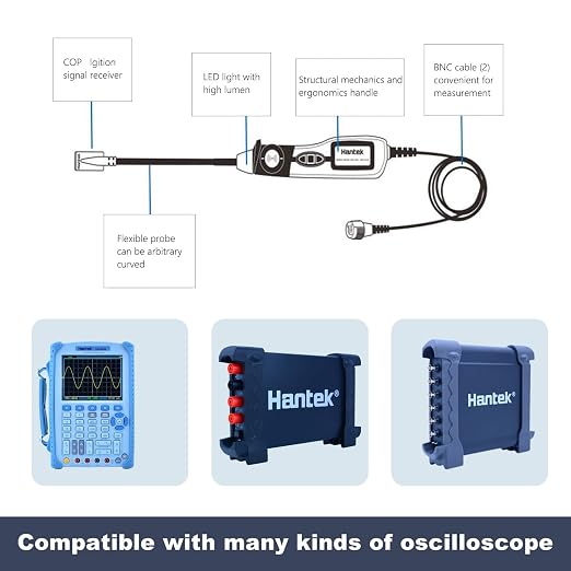 Hantek HT25COP Signal Probe Coil-on-Plug Ignition Waveform of Automobile Engine, Compatible with Normal Oscillscope