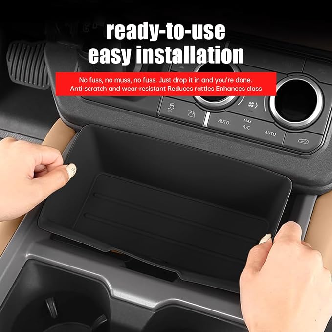 Center Console Storage Box for 2025-2026 Land Rover Defender 90 110 130 Center Storage Box Pad Interior Organizer Tray Storage Box Silicone Trim Tuning Supplies Accessories (ferrous)