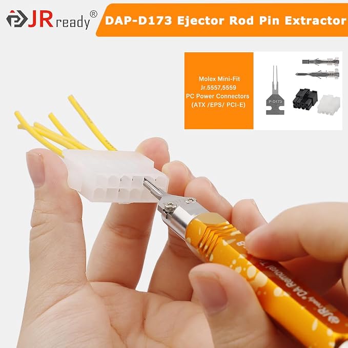 JRready ST5281 2PCS P-D173 Replacement Tips for DAP-D173 Ejector Rod Pin Extractor-Terminal Release Tool Accessories Suit for Molex Mini-Fit Jr.5557,5559 PC Power Connectors(ATX/EPS/PCI-E)