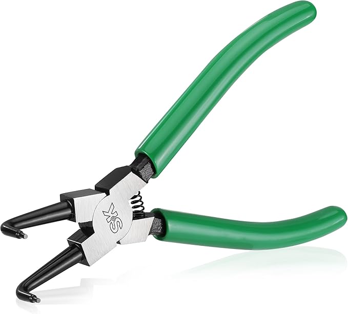 SK 7-Inch Snap Ring Pliers, Internal Circlip Pliers with 90-Degree Bent Jaw, Tip Diameter 0.07'', Premium CR-V Steel
