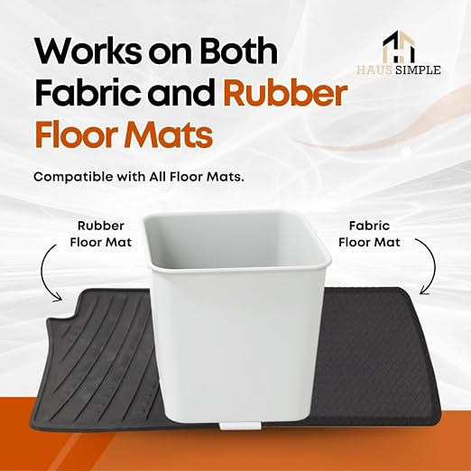 White Car Trash Can with Floor Mat Clip – Waterproof & Leakproof Small Bin for Car, SUV, Truck, Van – Includes 1 Box of Trash Bags Inside + 6 Extra Boxes (Total of 7 Boxes, 140 Bags)