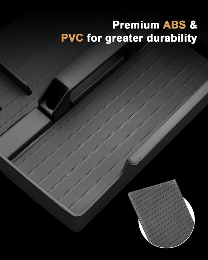 2026 Traverse Center Console Organizer - 2 Pcs Center Console Organizer Tray With Center Handle + Integrated Molding Silicone Cup Holder With Charging Pad For 2024-2026 Chevy Traverse Accessories