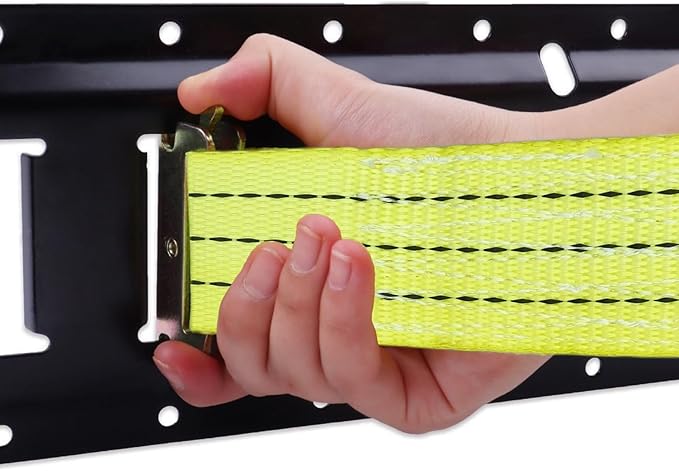 8 Pack 2" x 15' Heavy Duty E-Track Ratchet Straps - 4500LBS Break Strength - Tie Down Straps for Trucks, Trailers, Motorcycles, and Cargo（Yellow）