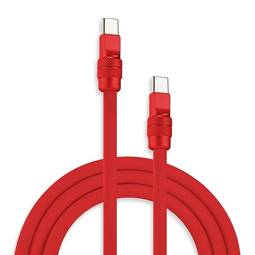 chubbycable Chubby 2.0 USB C 240W Fast Charging Cable Silicone Soft Durable USB C Cable Extra Thick Charger Cord Compatible with iPhone 17-15 Series iPad, Red+Red, Type-C to Type-C, 16.4FT