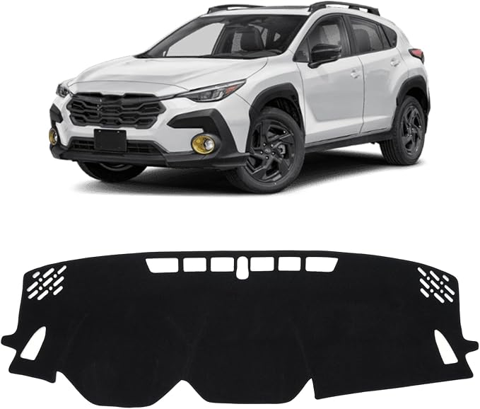 KUST Black Dash Cover for Subaru Crosstrek 2024 2025 2026 Non-Slip Dashboard Cover Polyester Interior Accessories for Subaru Crosstrek Custom Fit Dash Mat Sunshade No Glare