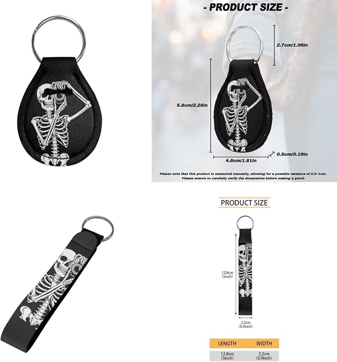 Howilath Funny Skull Car Seat Cover with Interior Accessories Center Console Cover+Steering Wheel Cover+Seatbelt Pads+Keychain+Coasters Set of 10