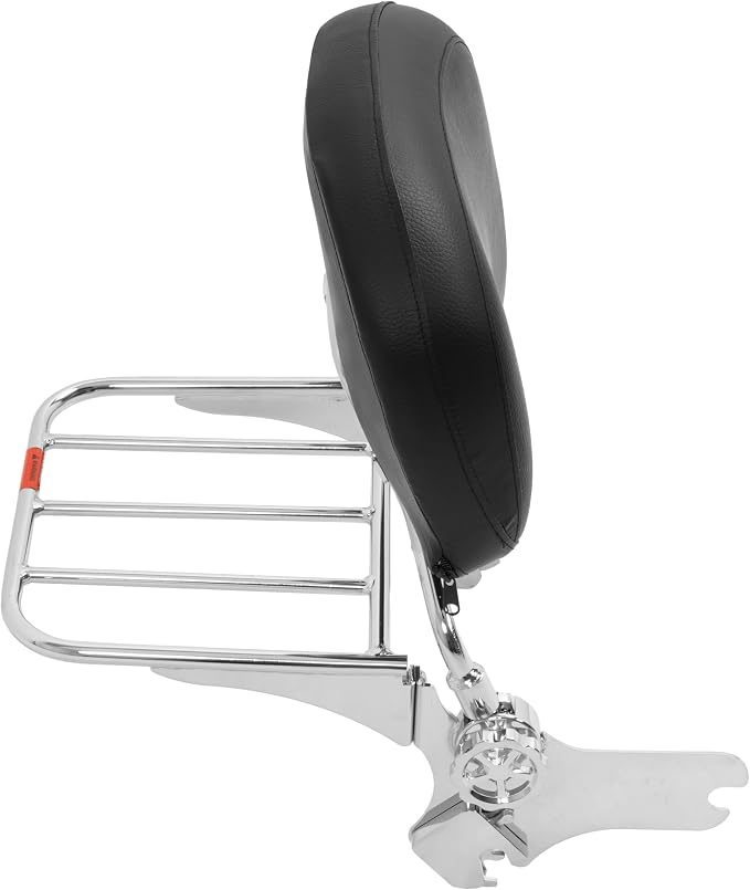 ALMULOO Detachable Backrest Sissy Bar Compatible with 1997-2008 Harley Road King Street Glide Electra Glide Upright Passenger Backrest w/Quick Release Detach Chrome