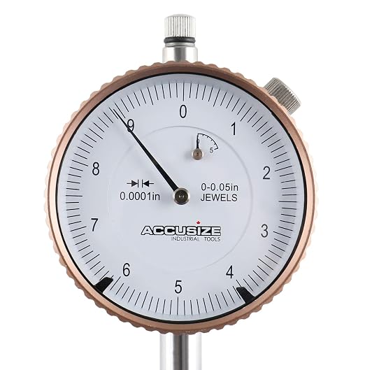 Accusize Industrial Tools Agd2 Style 0-0.05'' by 0.0001'' Dial Indicator with Lug Back, P900-S097 | 0-0.05" by 0.0001", AGD2 Style, Lug Back