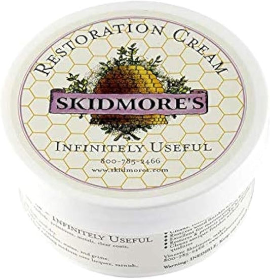Skidmore's Restoration Cream | Leather Repair for Furniture, Leather Conditioner | Restoration Cream will Restore Antique Wood | Non-Toxic Formula, Made in USA | 6 Oz | Made in USA