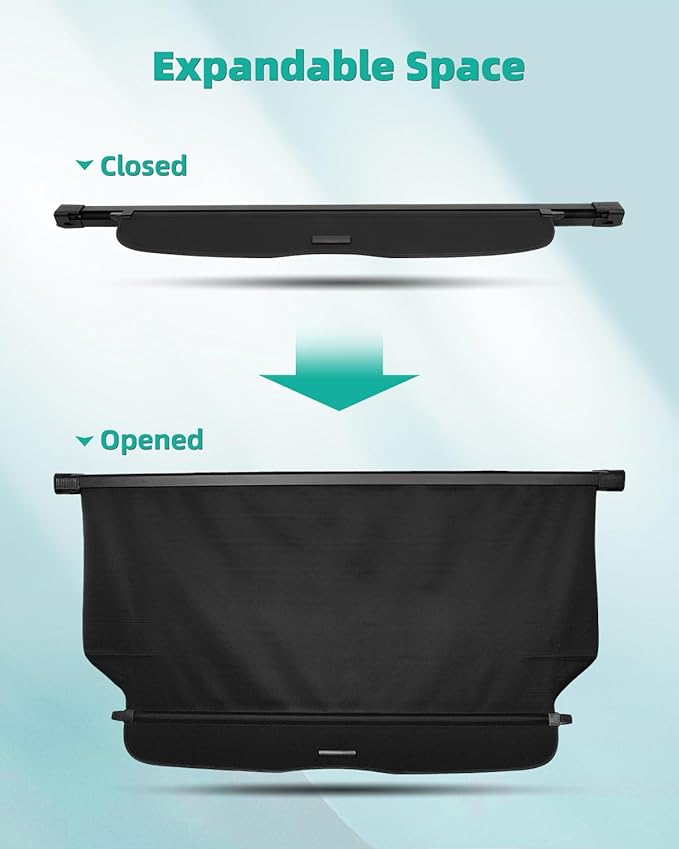 SCITOO Cargo Cover for 2012-2016 Fit for Honda CR-V 2.4L Retractable Rear Trunk Cargo Shade Luggage Security Cover Shielding Waterproof