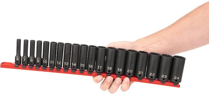 TEKTON 3/8 Inch Drive Impact Socket Set, 19-Piece | SID91115