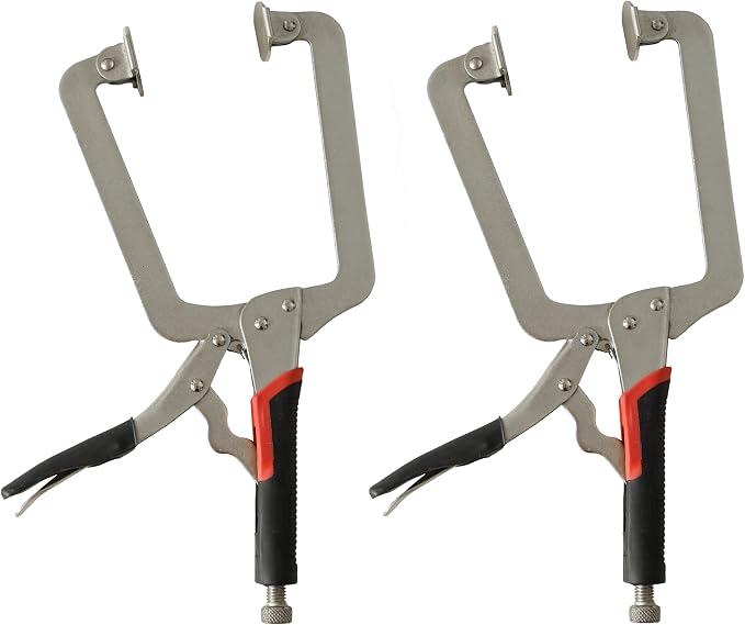 Xiao & Dao Pro 15Iuch C-clamp locking Pliers with Swivel Pads,clips mount tools,woodworking (2-pack)