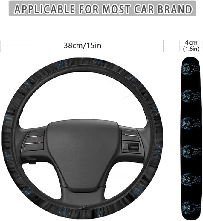 Owl Dreamcatcher Pattern Car Accessories Set of 13, Non Slip Car Seat Covers Full Set with Steering Wheel Cover, Safe Belt Shoulder Pad, Cup Coasters Universal Fit for SUV Sedan