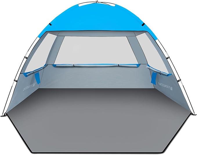 Venustas Beach Tent Sun Shelter for 3/4/6/8 Person, UPF 50+ UV Protection Beach Canopy, Lightweight and Easy Setup Cabana, Portable Shade Tent