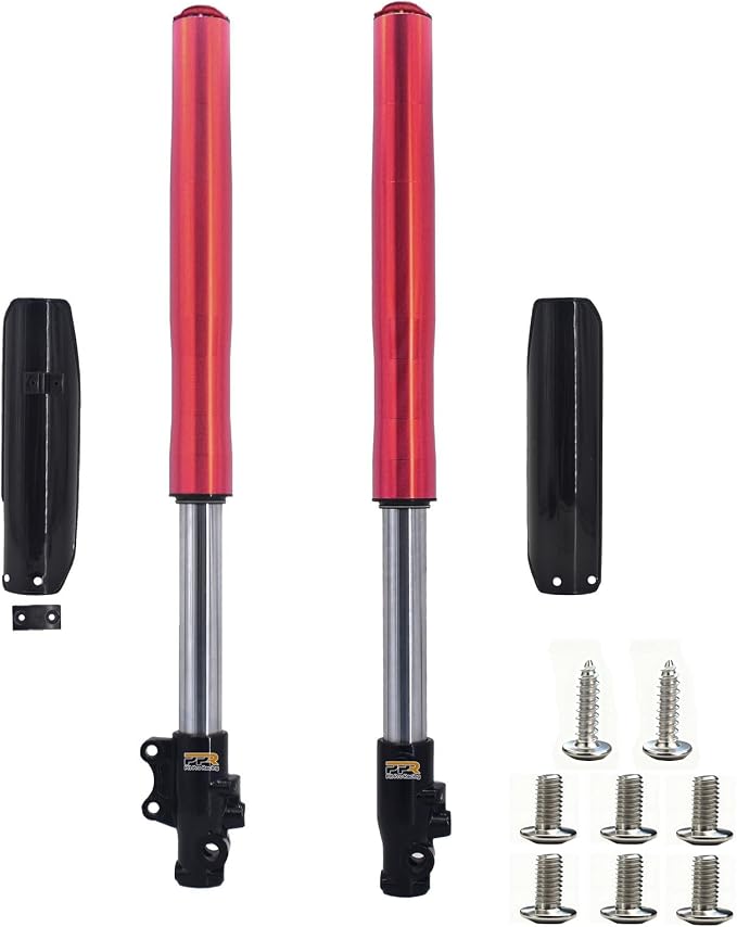Front Inverted 630MM Fork 45MM/48MM with Shock Protector Cover for Chinese Dirt Pit Bike CRF KLX (Red-15mm Alxe)