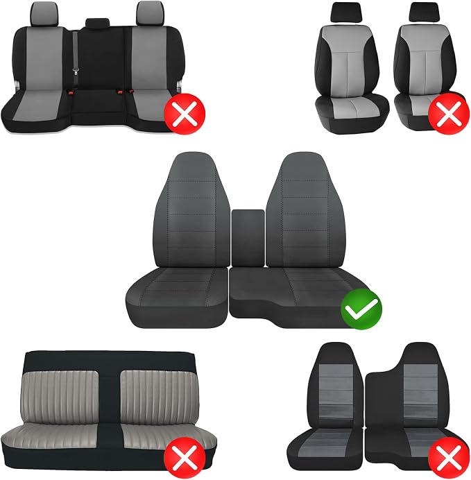 SAPUBK Custom-Fit Front Seat Covers Without Console Replace for 1991-1997 Ford Ranger Pickup 60/40 High Back Seats, Knitted Fabric Composite Soft Foam Lining Airmesh Breathable Seat Cover Cushion