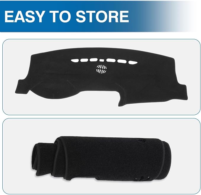 KUST Black Dash Cover for 2013-2020 Ford Fusion (S, SE, Titanium, Hybrid, Sport, Platinum, Energi) Non-Slip Dashboard Cover Interior for Ford Fusion Accessories Custom Fit Dash Mat