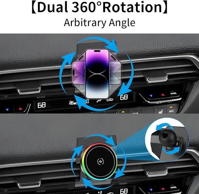 Car Magnetic Phone Mount for Mazda CX-90 CX90 2024 2025 2026 and Mazda CX-70 CX70 2025 2026 Auto Accessories Best Cellphone Holder Fast 15W Wireless Charger Cell Phones Charging Screen Stand