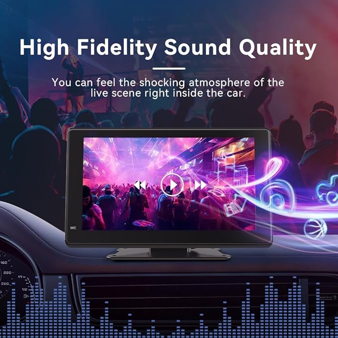 Haudio Portable Car Stereo,HD Touchscreen for All Vehicles,with Apple CarPlay & Android Auto with Backup Camera/Mirror Link/Voice Control/Bluetooth/GPS/AUX/FM Satellite Radio (7 inch)