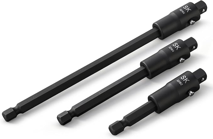 SK Tools USA 1/4" Drive, 3 Piece, Power Drive Locking Extension Set: 2", 4", 6" | 32160