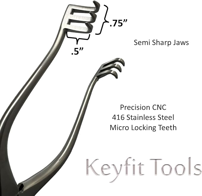 Keyfit Tools ClawJaw Spreader Pliers Reverse Locking Retraction Expansion Opener Retractor Clamp Forceps Industrial Scientific Fishing Veterinarian Tool 416 Stainless Steel