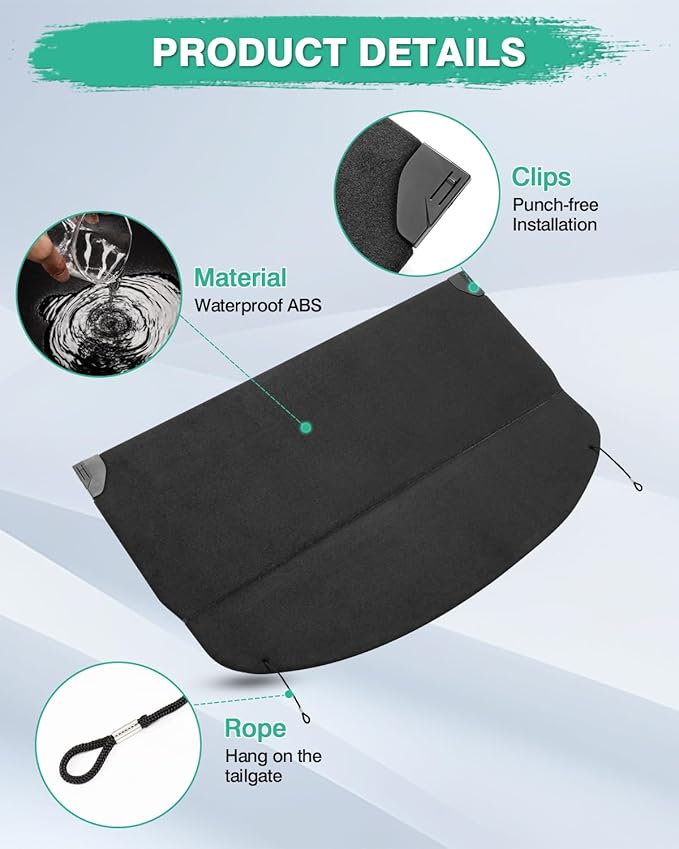 Powerty Cargo Cover for 2019-2024 2025 Cadillac XT4 Accessories Trunk Cover Trunk Shielding Shade Cargo Luggage Cover(Can Withstand The Load)