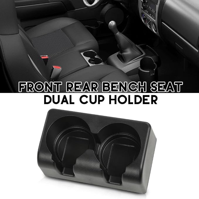 ANDPLAY Bench Seat Dual Cup Holder Fit Chevy Colorado GMC Canyon 2004-2012 Black