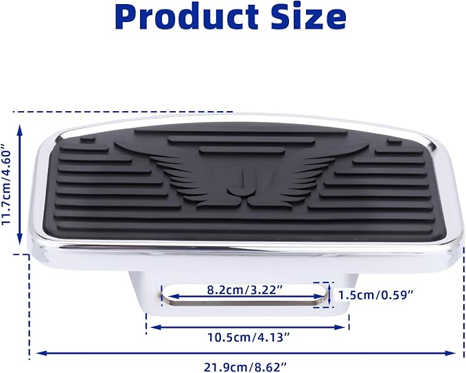 Motorcycle Rider Footboard Front Footpegs for Indian Scouts/Sixty/Bobber 2015-2024, Aluminum Anti-Slip Wide Foot Pegs Footrest Driver Floorboards Motorbike Highway Parts (Chrome-Eagle)