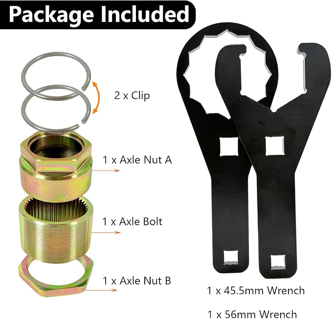 Axle Nut Wrench & Rear Jam Clip for TRX250X 300EX 400EX ATC250R | for ATC250R 350X, FourTrax 250 300, TRX300X, TRX400X, Sportrax 400, 08-0479, 90308-HB9-000
