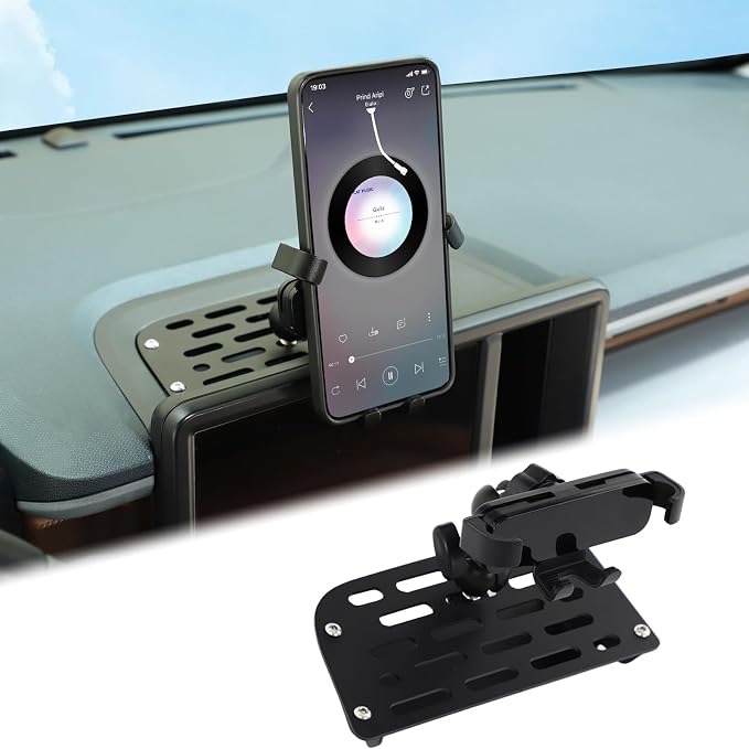 Aunginsy Center Console Dash Mount Phone Holder Compatible with Ford Maverick 2022 2023 2024, Car Dashboard Instrument Table Organizer Storage Tray Groove Panel Mobile Cell Phone Bracket Accessories