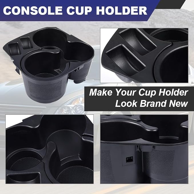 ANDPLAY Center Console Cup Holder Attachment Compatible with Nissan Altima 2007 2008 2009 2010 2011 2012, Black 68431-JA00A