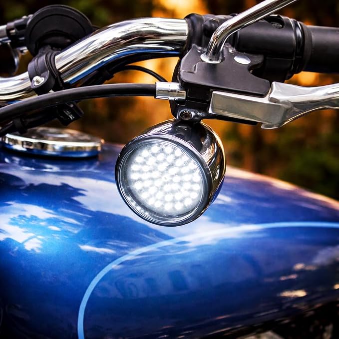 Eagle Lights Generation II Front LED Turn Signals with White Running Lights Compatible with Harley Davidson Motorcycles - 1157 Base
