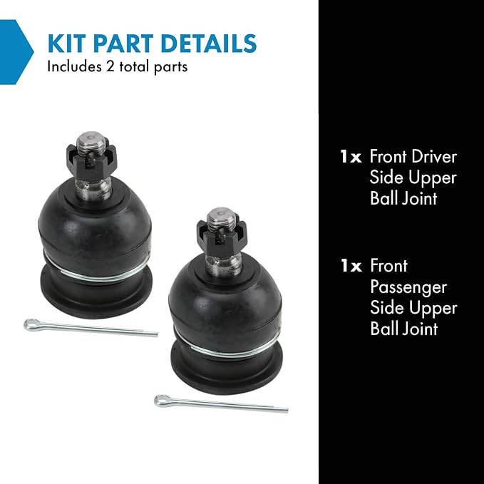TRQ Front Upper Ball Joint Set Driver and Passenger Side Compatible with 1988-2014 Acura CL Integra Legend RL TL TSX Honda Accord Accord Crosstour Civic Civic del Sol CR-V CRX Prelude