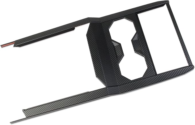 Carbon Fiber Style Central Control Cup Holder Wireless Charging Slot Frame Trim Accessories for Tesla Cybertruck (Matte Surface)