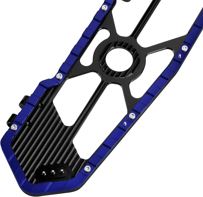 Motorcycle Floorboards Driver Passenger Footboards Wide Foot Pegs Board Pedal Compatible with Touring Electra Road Street Glide Softail Road King Blue Edge