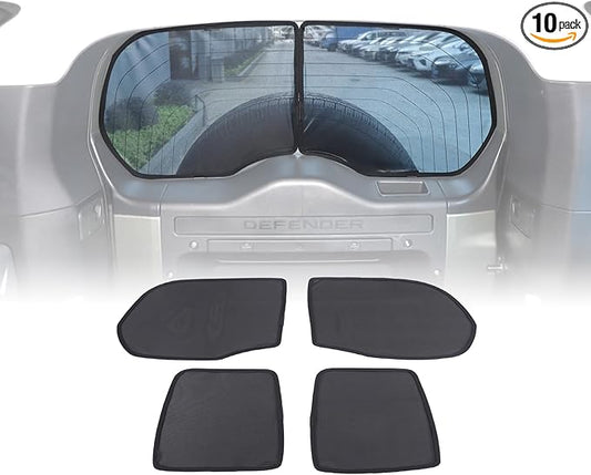 Window Shade Compatible with 2020-2025 L@nd Rover Defender 110, Breathable Mesh Side Window Screens Shade Cover for Baby, UV Rays Protection Sun Shade Blocker (Trunk Windows 4Pcs)