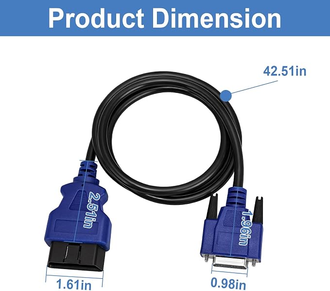 493113 16-Pin OBD2 Diagnostic Cable Adapter, Compatible with Nexiq USB Link 2 and 3 for J1962 Vehicles, Compatible with Ford, GM, Dodge, Volvo, Mack, Isuzu, Hino