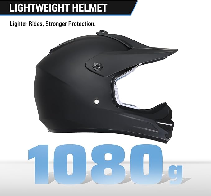 Youth Dirt Bike Helmet DOT Approved, Kids Motocross Full Face Helmet with Adjustable Goggles Riding Gloves & Storage Bag, Off-Road Sport Gear Set for Boys Girls ATV UTV