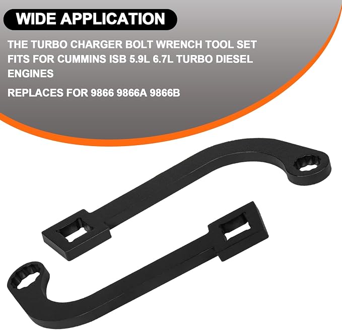YMT 12MM & 15MM Turbo Charger Bolt Wrench 12-Point Wrench Tool Set Fits for Cummins ISB Turbo Diesel Engines 5.9L 6.7L, Replace for 9866 9866A 9866B