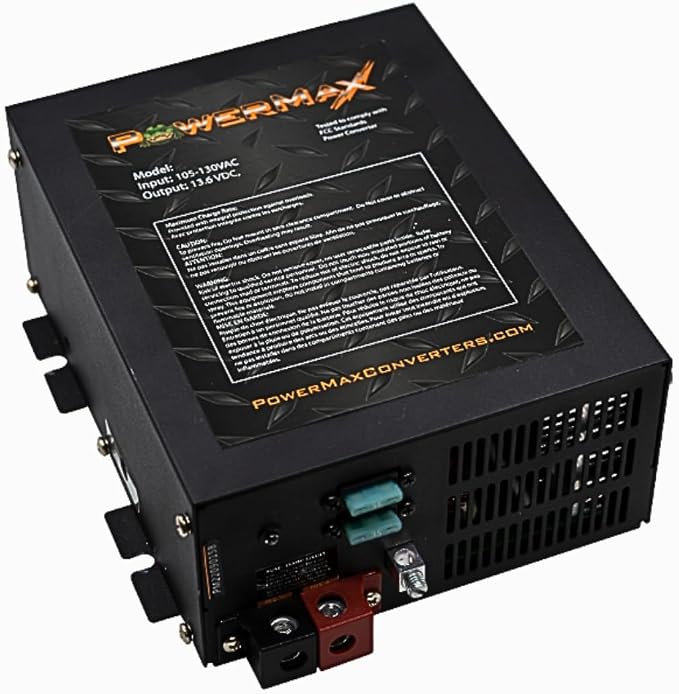 PowerMax PM3-65Power Supply, AC to DC Converter 110Vac to 12Vdc 65Amp, Battery Charger with 3 Stage Smart Charging Mode, Built-in Cooling Fan and LED Indicator Light, Lithium Compatible