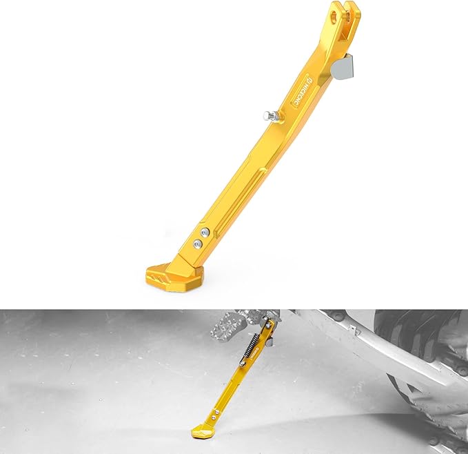 NICECNC Gold Kickstand Kick Stand Adjustable Sidestand Compatible with Suzuki DRZ400/DRZ400E/DRZ400S/DRZ400SM 2000-2020 2021 2022 2023 2024 See Fitment (Accessories not Included)