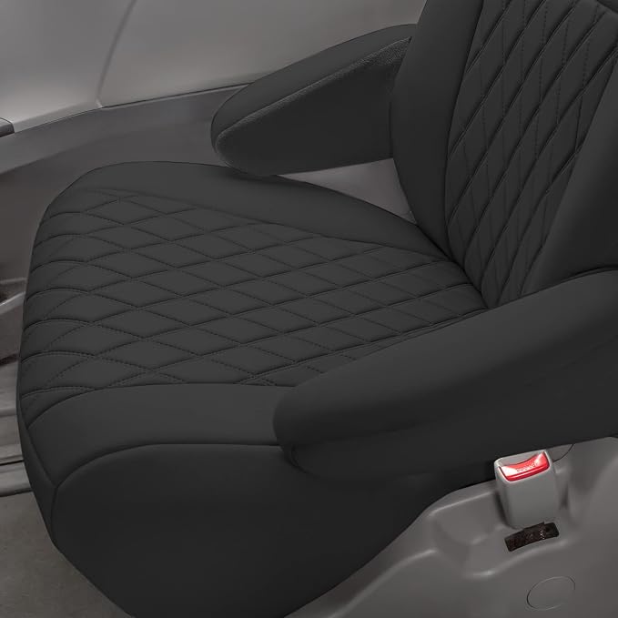 FH Group Custom Fit Car Seat Covers Specifically Made for 2011-2020 Toyota Sienna 7 Seater with Ultraflex Neoprene Water Resistant Automotive Seat Covers - Full Set Black