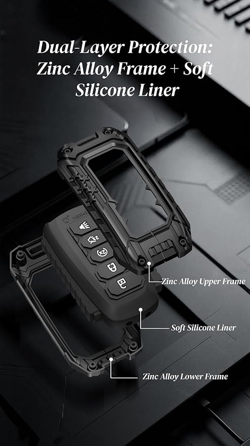 USA Flag-Inspired Hevay Duty Zinc Alloy Key Fob Cover, Keychain, Accessories Compatible with Ford F150 F250 F350 F450 F550 Explorer Fusion Escape Edge Expedition
