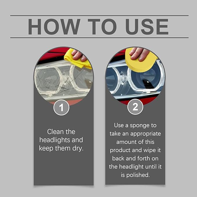 Headlight Cleaner, Head Light Restoration Spray, Headlight Cleaner and Restorer Kit (1Pcs)