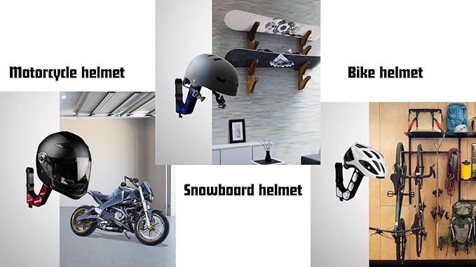 Wall Mounted Helmet Holder – Heavy Duty Motorcycle Helmet Hanger Rack for Garage Storage | Helmet Wall Mount for Motorcycle, Bicycle, Football & VR Headset | 3D Printed PETG Helmet Hook Atomic Orange
