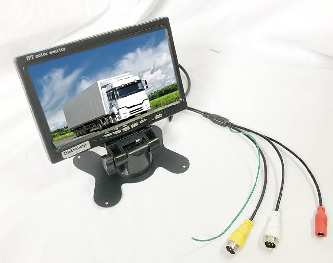 AHD 1080P Vehicle Backup Camera and 7 inch IPS Screen Monitor System, 2X Wired Car Rear View Mirror Camera 4 Pin with 15m20m Cable for RV Truck Camper Semi Box
